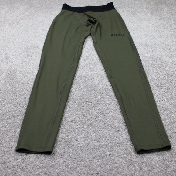 NOBULL Compression Tights Pants Mens Small Green Nylon Stretch w/ 28" inseam - Picture 2 of 10